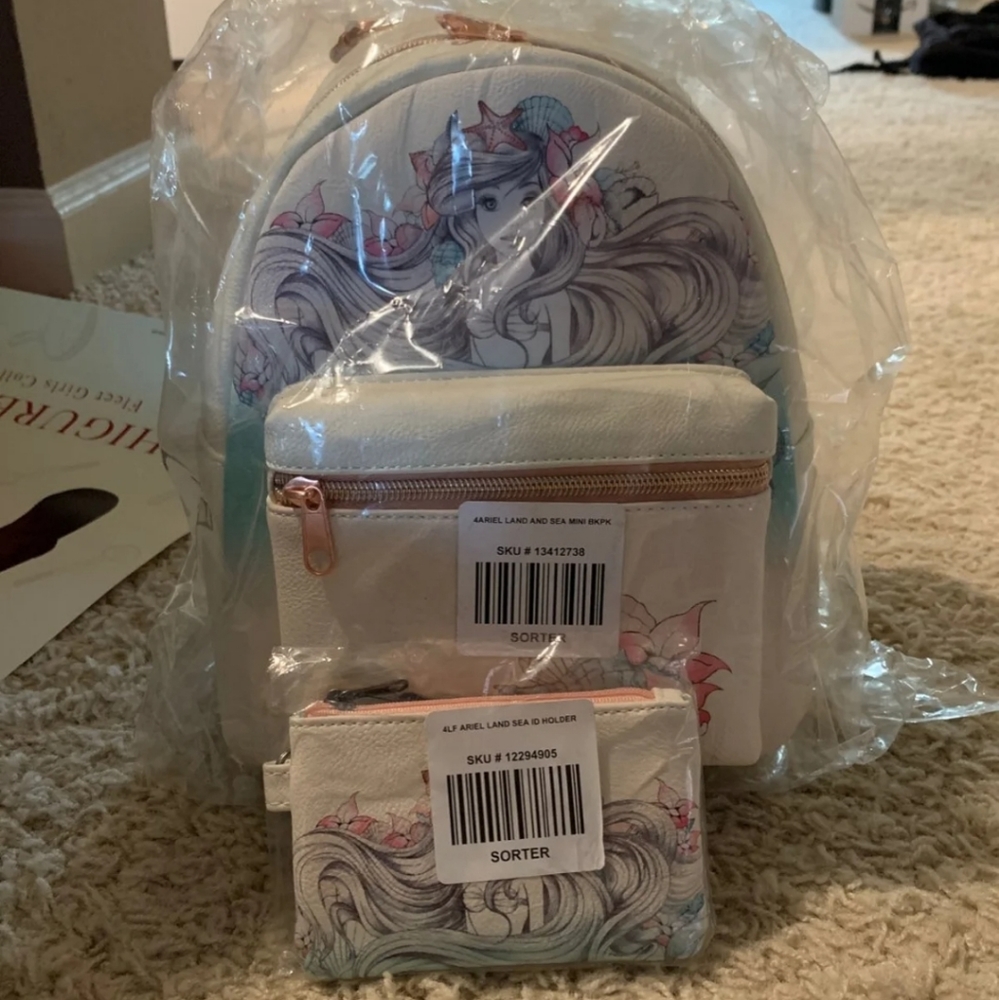 Loungefly Disney Ariel backpack and Wallet set